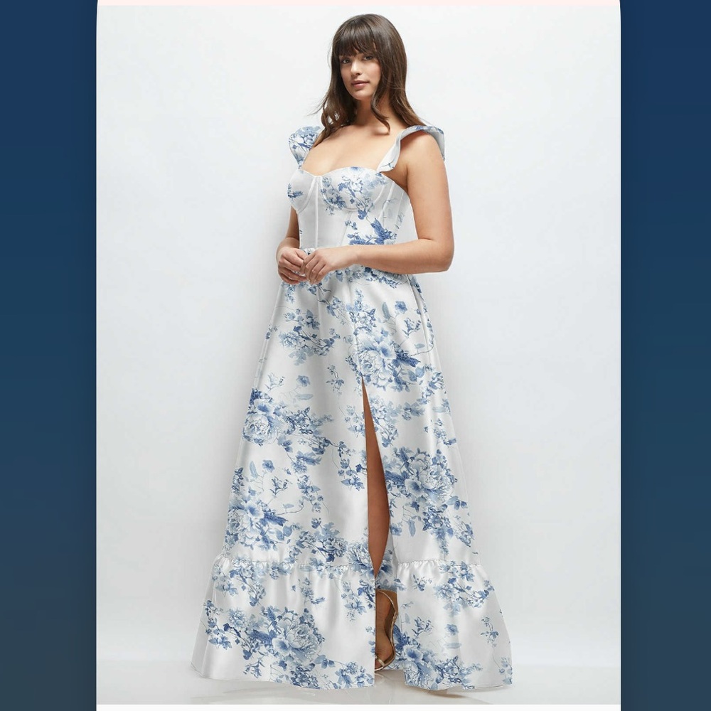 Dessy Collection Corset Maxi Bridesmaid Wedding Dress